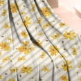 thumbnail image 3 of Beige Daisy Flower Yellow Blooms Pattern Blanket,Comfortable Soft Lamb Wool Throw Blanket,All Season,Warm Lightweight Blankets for Sofa Bed Couch Living Room Chair,50"x60", 3 of 4