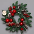 thumbnail image 4 of TheFound Christmas PVC Wreath Artificial Wreath with Berry Christmas Ball Decor for Front Door, Window, 4 of 8