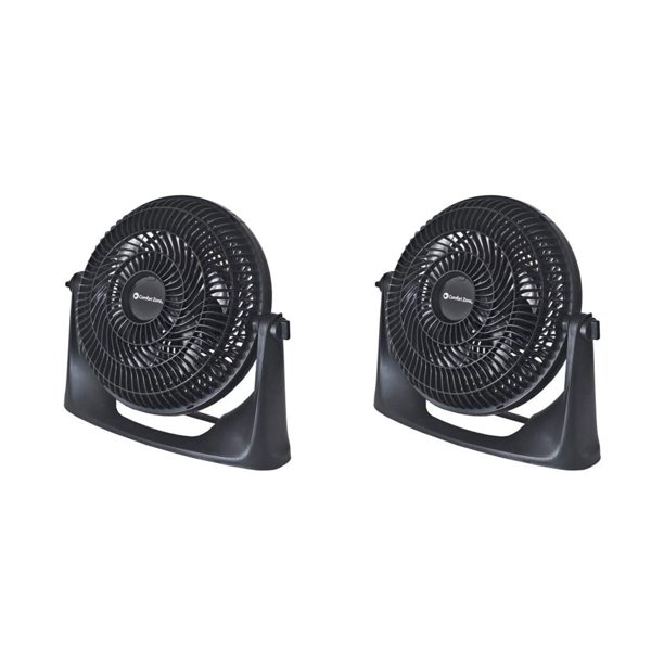Comfort Zone 9 Inch 3 Speed Portable Turbo Power Air Cooling Floor Fan Black 2 Pack Walmart Com Comfort Zone 9 Inch 3 Speed Portable Turbo Power Air Cooling Floor Fan Black 2 Pack Walmart Com