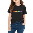 thumbnail image 4 of Kids Girls Short Sleeve T-Shirt Rainbow Hearts Print 100% Cotton Casual Top 4-12 Years (Sizes 4T-12),Size 4 T, 4 of 9