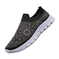 thumbnail image 2 of EKVAHL Women's Rhinestone Sneakers, Slip On Mesh Bling Walking Shoes, Breathable Fashion Casual Footwear for Daily, Party & Outdoor Activities Black, 2 of 4