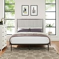 thumbnail image 2 of Platform Bed Frame, Queen Size, Brown, Metal, Industrial Bedroom, Modern Contemporary HB35056, 2 of 7