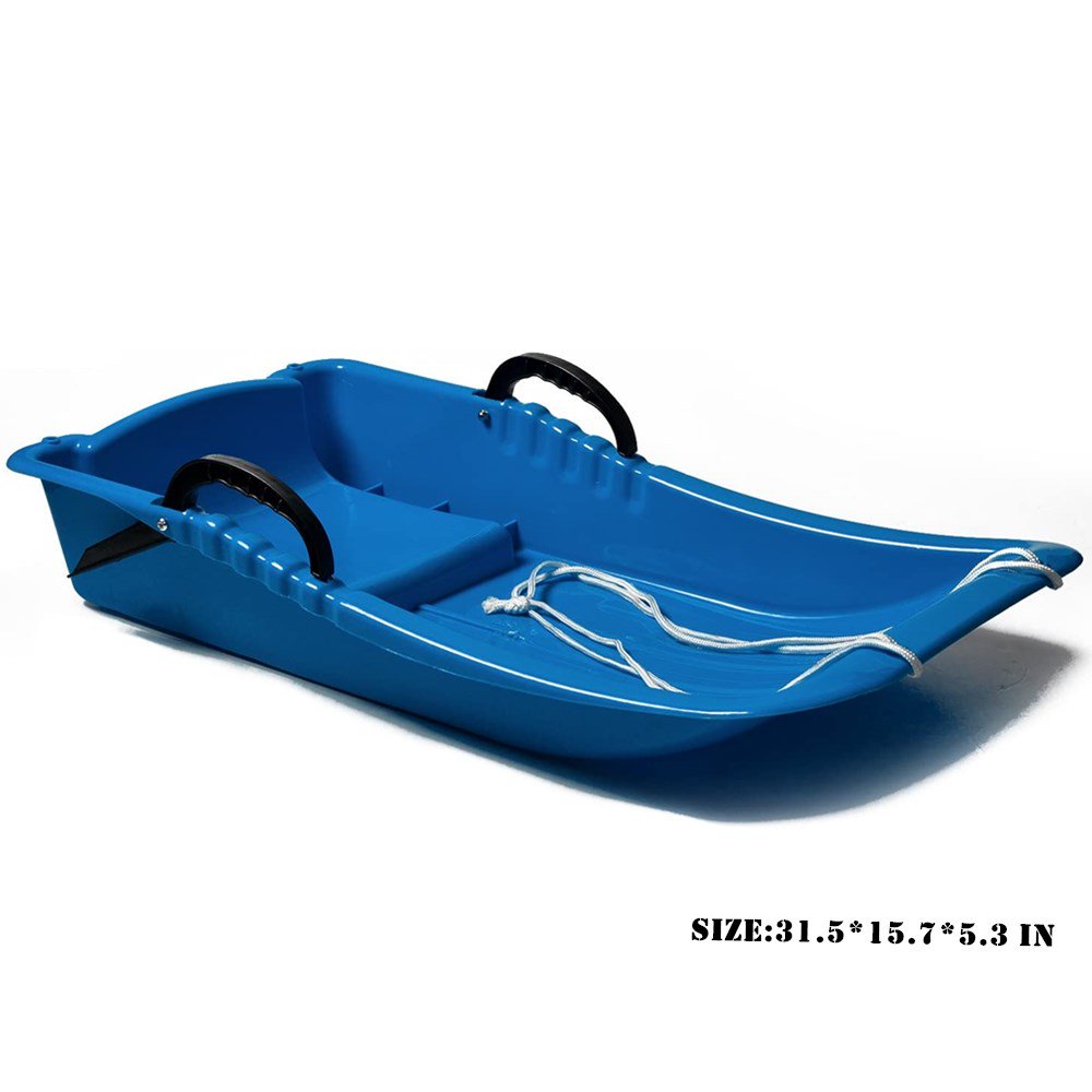 AGPTEK Winter Durable Plastic Snow Sled in Boat Shape Snow Sledge for
