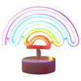 thumbnail image 1 of Neon Sign LED Rainbow-shaped Neon Light Battery/USB Powered Colorful Neon Lamp with Holder Base Rainbow Nightlight Decorative, 1 of 8