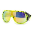 thumbnail image 1 of Color Mirror Windbreaker Visor Shield Racer Plastic Sunglasses Yellow Black Yellow Mirror, 1 of 4