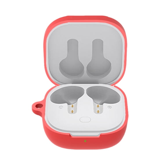 Earphone Cover Soft Silicone Earbuds Charging Box Full Protective Case Shell for QCY T13,Red