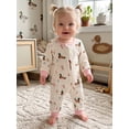 thumbnail image 4 of RUINIXCW Newborn Baby Girl Hospital Going Home Outfit Infant Baby Girl Spring Fall Winter Clothes Duck Mallard Romper Waffled Long Sleeve Zip Jumpsuit, 4 of 10