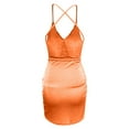 thumbnail image 4 of LSLJS Women's Holiday Summer Sexy Solid Color Sleeveless Strap Irregular Bottom Dress Short Skirt, 4 of 5
