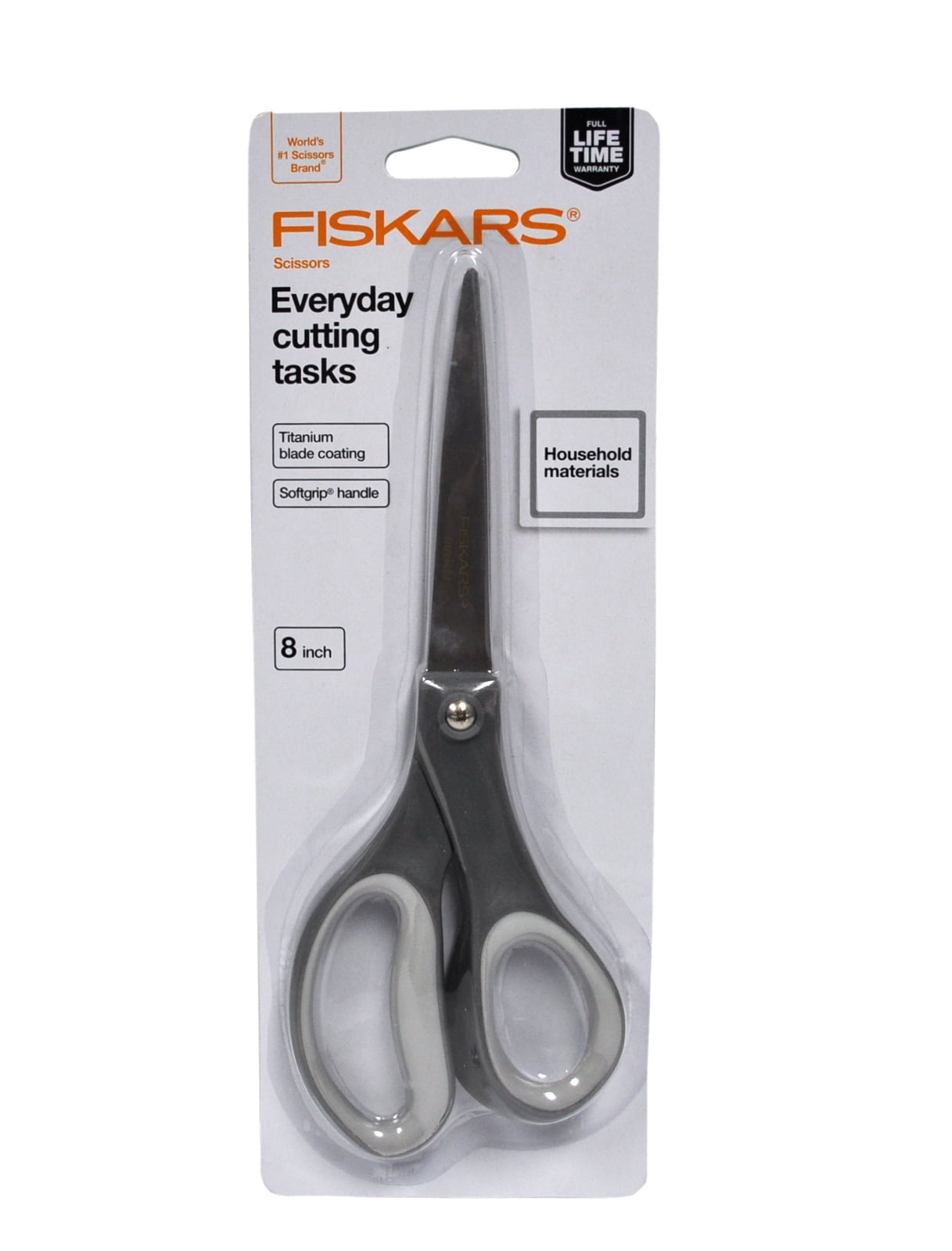 Fiskars Everyday 8 in. Titanium Scissors with SoftGrip (2-Piece