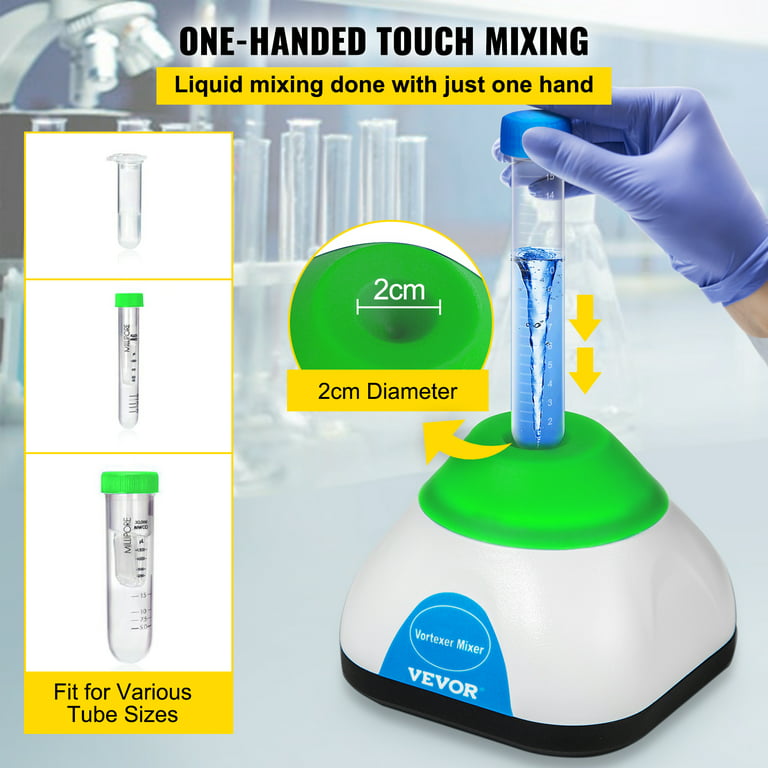 LABFISH Mini Vortex Mixer with Touch Function Speed Scientific Lab Vortex  Shaker Mixing for Test Tubes,Acrylic Paints,Gel Polish,Nail Polish and