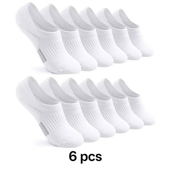 TELOLY No Show Socks Womens,Cushioned Socks Running Socks,Seamless Toe Womens Ankle Socks,White
