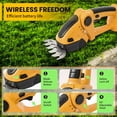 thumbnail image 4 of 390W Handheld 2-in-1 Hedge Trimmer, 15,000 RPM, 24V Battery-Powered Cordless Grass Cutter with Two Batteries and Charger for Garden and Lawn Maintenance, Yellow, 4 of 10