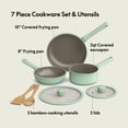 thumbnail image 3 of Bella 7 Piece Ceramic Non-Stick Cookware Set, Seaglass, 3 of 8
