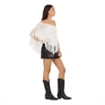 thumbnail image 5 of Forever 21 Women’s Fringe Off-the-Shoulder Crochet Poncho, Open Knit Boho Cover-Up Top for Festivals and Beach Styling, XS-XL, 5 of 6