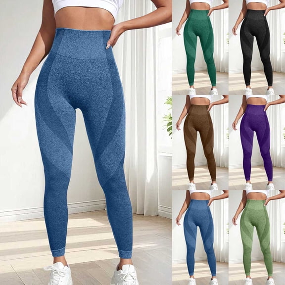 felwors Women's Seamless High Waist Yoga Leggings - One-Piece Tummy Control & Butt Lifting Workout Pants with 3D Textured Panels（Brown， L）