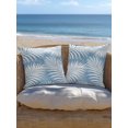thumbnail image 5 of Outdoor Pillows Waterproof, Blue Palm Leaf Throw Pillows with Inserts Included, Summer Coastal Botanical Tropical Indoor Outdoor Decorative Lumbar Pillow for Bed/Couch/Patio 18"x18", 1Pcs, 5 of 7