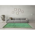 thumbnail image 3 of Ahgly Company Machine Washable Indoor Round Abstract Turquoise Blue Modern Area Rugs, 5' Round, 3 of 4