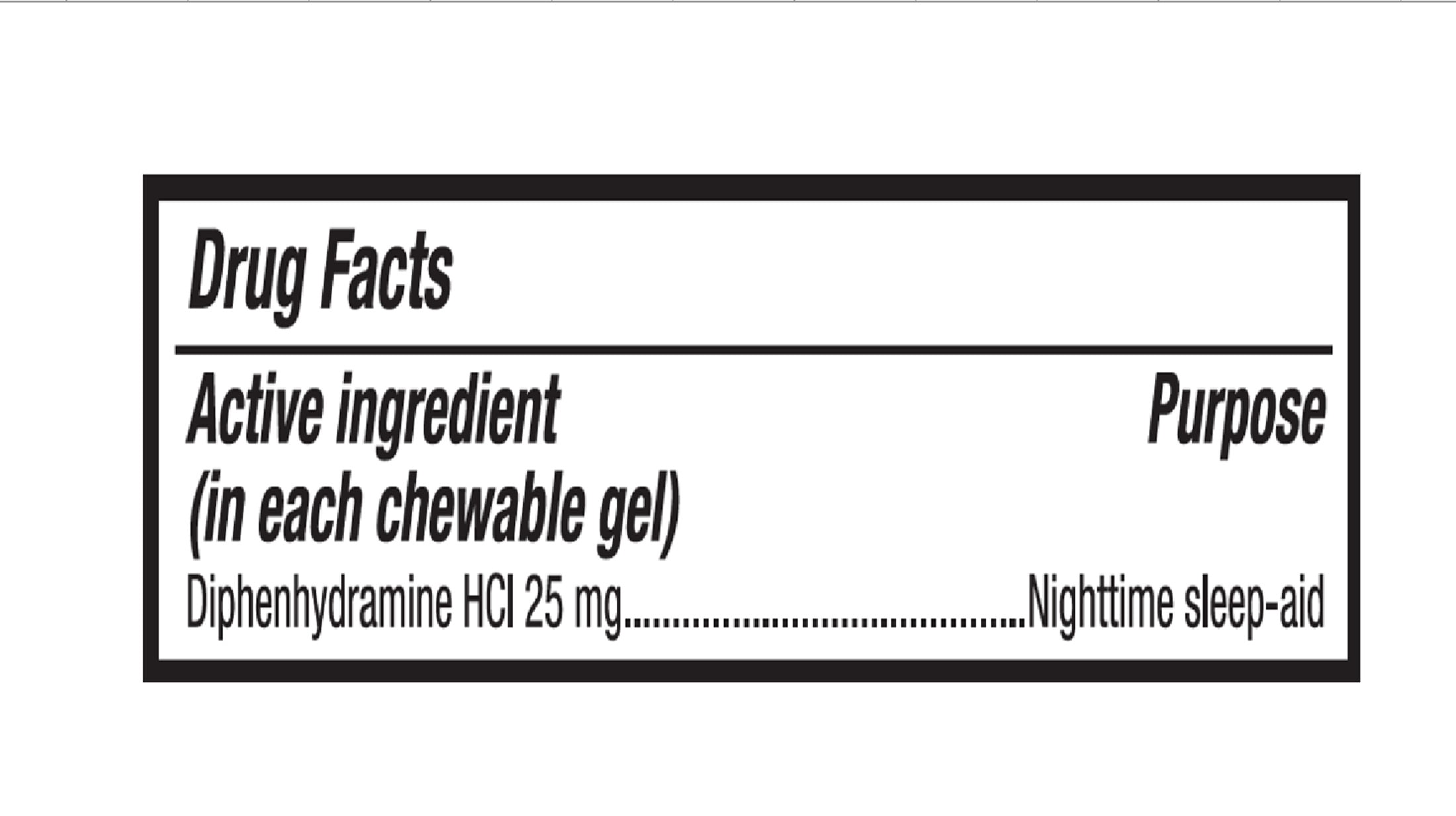 Equate Diphenhydramine HCl 25mg Chewable Gel, Grape Flavor, 24 Count