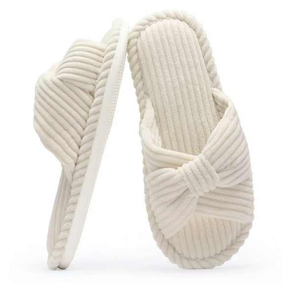 TRANSLINK Slippers for Women Cloud Like Memory Foam Slides Trendy Corduroy Design