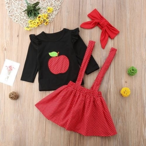 baby girl apple outfit