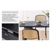 Kevinplus 86.61” Expandable Dining Table, Modern Kitchen Desk for Dining Room, Partment, Black