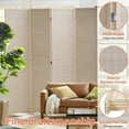 thumbnail image 3 of NiamVelo Room Divider 4 Panel Folding Screen Partitions, Freestanding Privacy Screen Partition Wall Tall Room Divider, Natural, 3 of 7