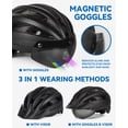 thumbnail image 4 of FUNWICT Adult Bike Helmet with Visor and Goggles for Men Women Mountain Road Bicycle Helmet Rechargeable Rear Light Cycling Helmet, 4 of 8