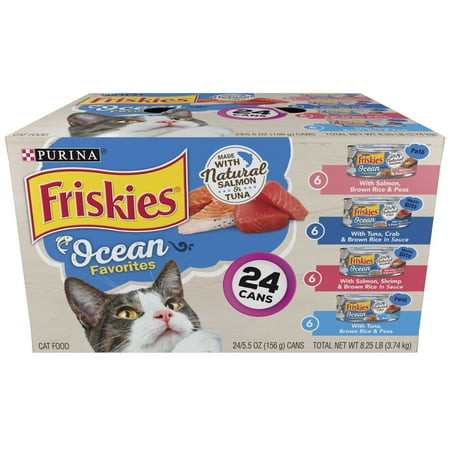 UPC: 0050000504480 | Purina Friskies Ocean Favorites Wet Cat Food Variety Pack 5.5 oz Cans (24 Pack)