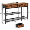 thumbnail image 3 of Entryway Console Table with 4 Fabric Drawers - Rustic Industrial Design, 3 of 8