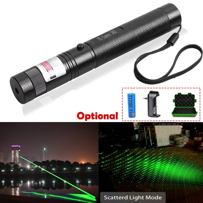 500Miles Range Green Laser Pointer Pen 532nm Visible Beam 2in1 AAA Lazer Torch 