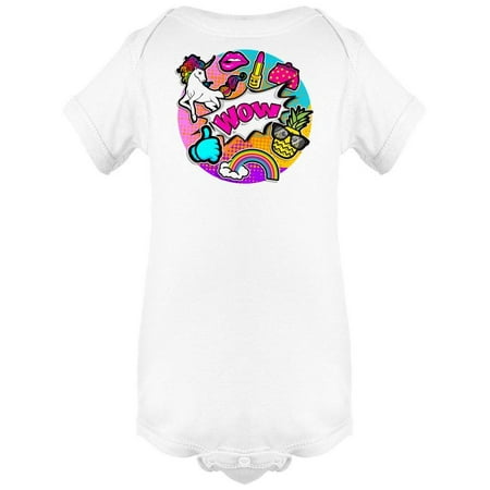 

Comic Style Icons Bodysuit Infant -Image by Shutterstock Newborn