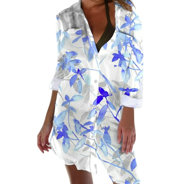 Cathalem Chemise pour Femmes Col Rond Manches Longues Tenue Tendance pour Femmes, Blanc P
