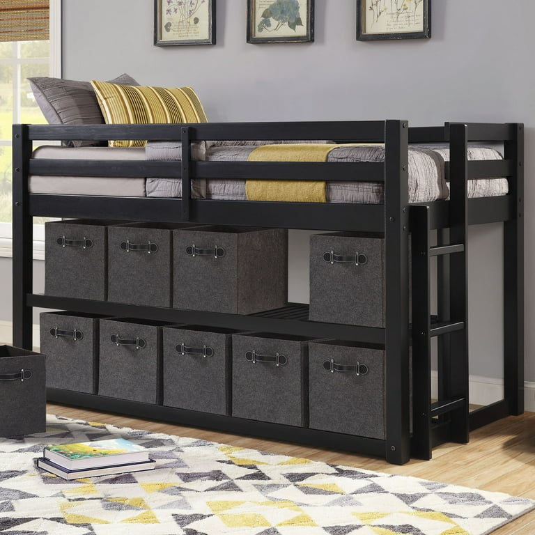 Better Homes and Gardens Greer Twin Loft Storage Bed Black