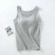thumbnail image 3 of Camiseta sin mangas para mujer con sujetador incorporado: camisola acolchada para hacer ejercicio, color liso, tallas grandes, apta para todas las estaciones, 3 of 4