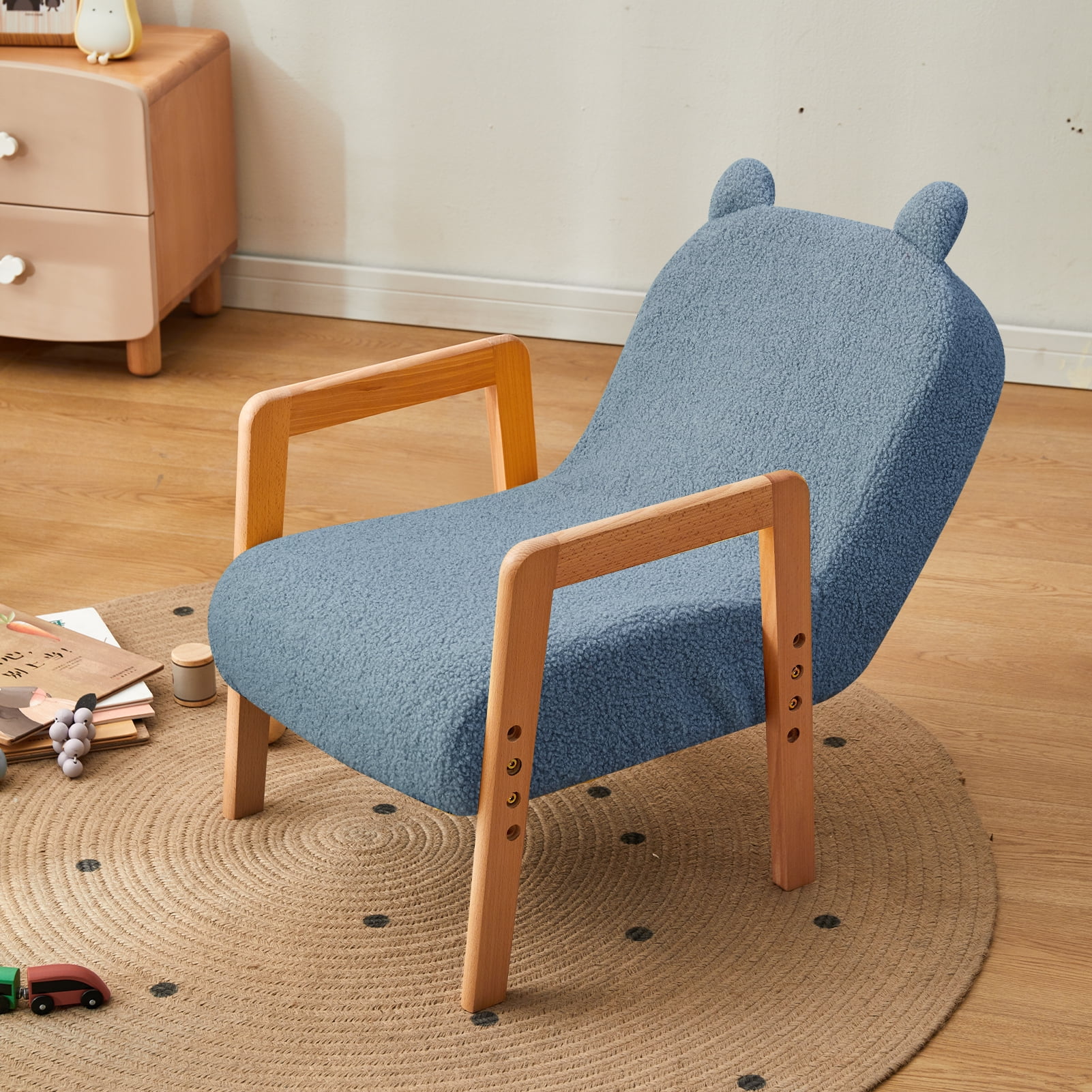 BYBYME Adjustable Toddler Sofa Chair,Kids Sofa Chair with Adjustable Backrest and Height,Kids