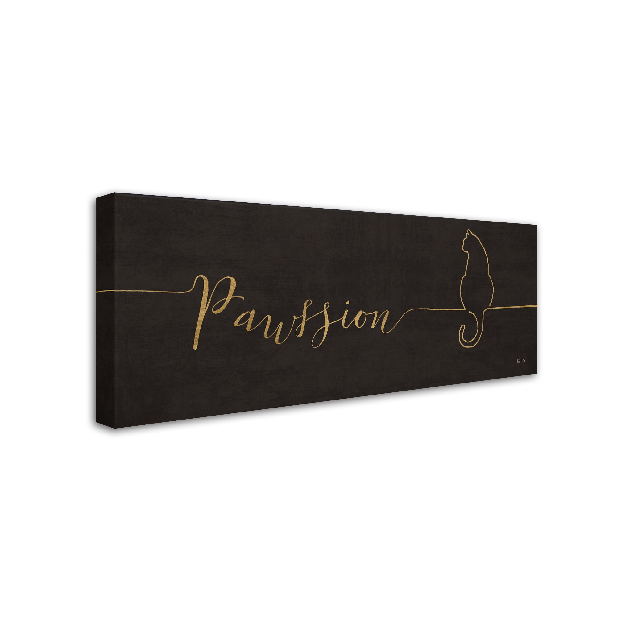 Trademark Fine Art 'Underlined Cats IV Black' Canvas Art by Veronique Charron