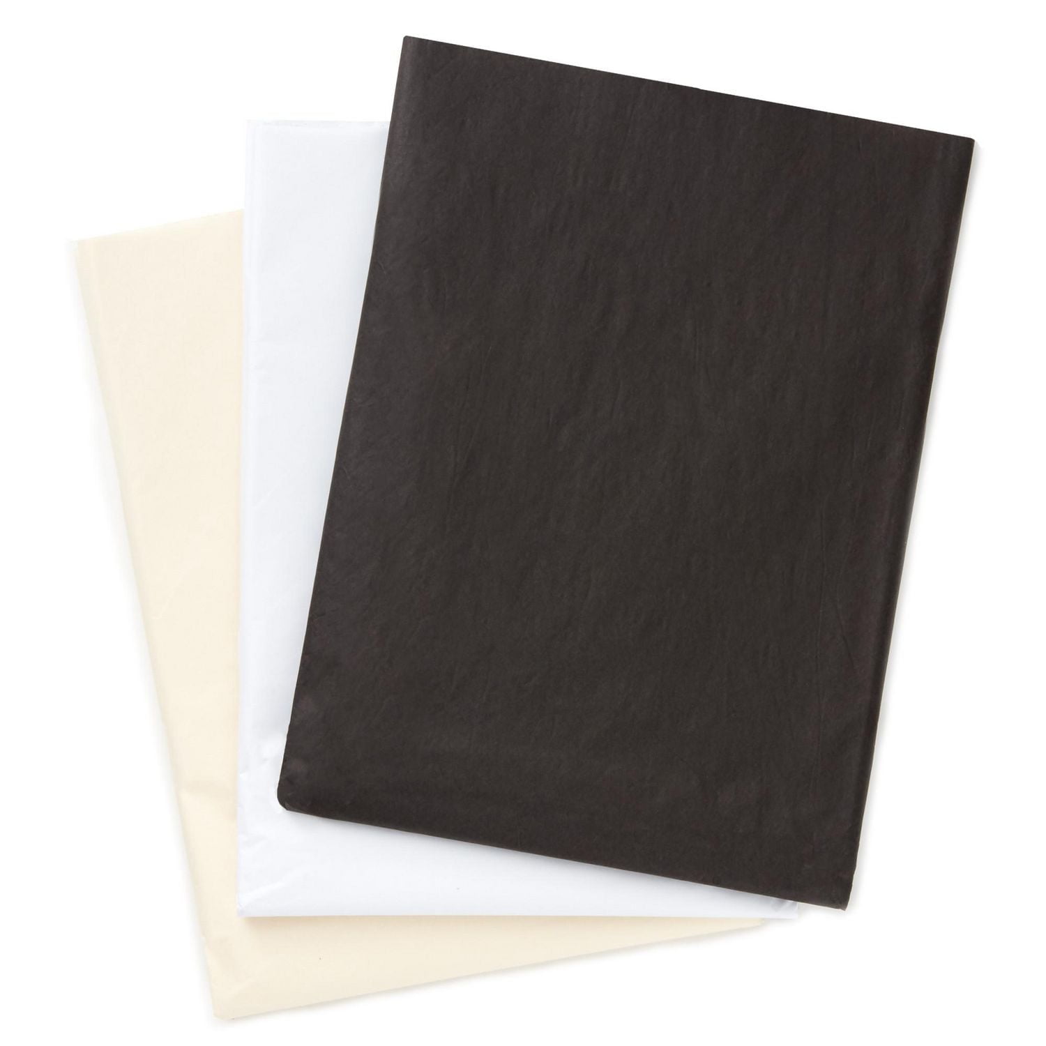 Papier de soie Hallmark en grande quantité, blanc, noir et ivoire (120 feuilles) pour garnir les sacs-cadeaux; parfait pour les mariages, les remises des diplômes, la Saint-Valentin et Noël