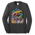 thumbnail image 3 of Funny Neon Sloth | Dean Russo Art Animal Lover Mens Long Sleeve Shirt, Charcoal, M, 3 of 5