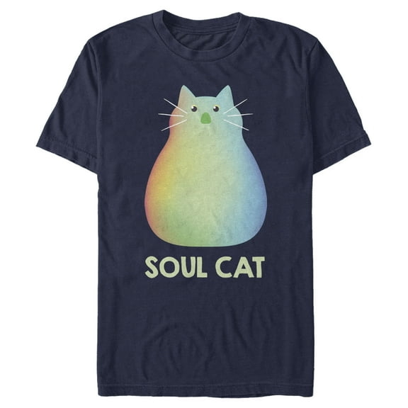 Men's Soul Rainbow Cat Graphic Tee Navy Blue 2X Large