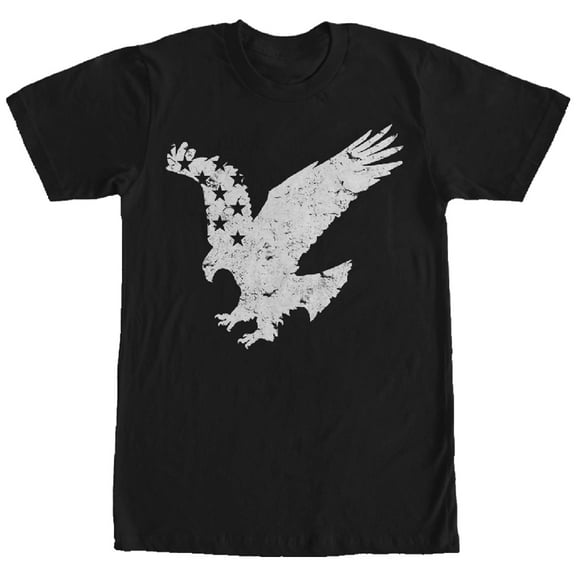 Men's Lost Gods Flying Eagle American Flag  Graphic Tee Black X Large