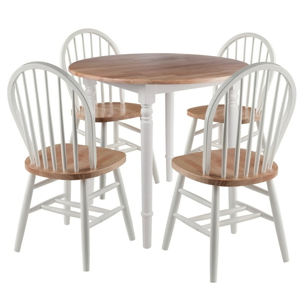 Winsome Wood Sorella 5 Piece Dining Set Drop Leaf Table 4 Chairs Com Winsome Wood Sorella 5 Piece Dining Set, Round Drop Leaf Table And 4 Chairs