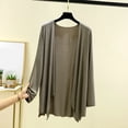 thumbnail image 2 of Lightweight Cardigan for Women Long Sleeve Summer Cover Up Soft Knit Loungewear Casual Solid Color Open Front Grey XL, 2 of 3