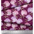 thumbnail image 3 of Soimoi Cotton Jersey Fabric Leaves & Lilac Floral Print Sewing Fabric Yard 58 Inch Wide, 3 of 3