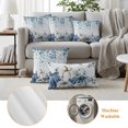 thumbnail image 5 of Outdoor Pillow Covers 18x18 Set of 2, Blue Pumpkin Fall Waterproof Patio Throw Pillow Covers for Couch Sofa Chair, Thanksgiving Watercolor Eucalyptus Leaves Decorative Pillowcases for Throw Pillows, 5 of 9