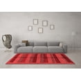 thumbnail image 3 of Ahgly Company Machine Washable Indoor Square Abstract Red Modern Area Rugs, 5' Square, 3 of 4