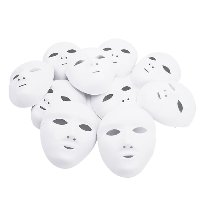 12 piezas máscara blanca para decoraciones de Halloween