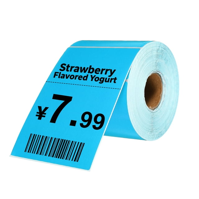 500 Pcs Thermal Labels, 3.94x5.91 Inch Thermal Printer Labels Stickers Self Adhesive Tags Rectangle Paper Roll Small for Printer Shipping Label Mailing UPS Barcode Address, Blue