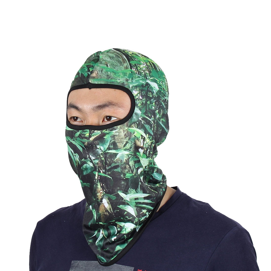 Leave Pattern Full Face Mask Biking Neck Protector Hood Helmet Balaclava Green by