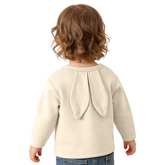 Tiijoy Infant Girls Easter Bunny Ear T-Shirt Solid Long Sleeve Crew Neck T Shirt, Sizes 18-24 Months