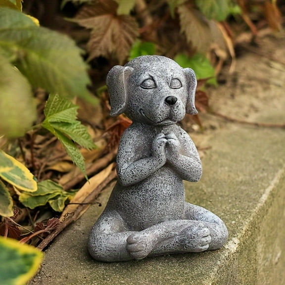 Unbranded 3.54 in Meditating Dog Statue Buddha, Garden Statues